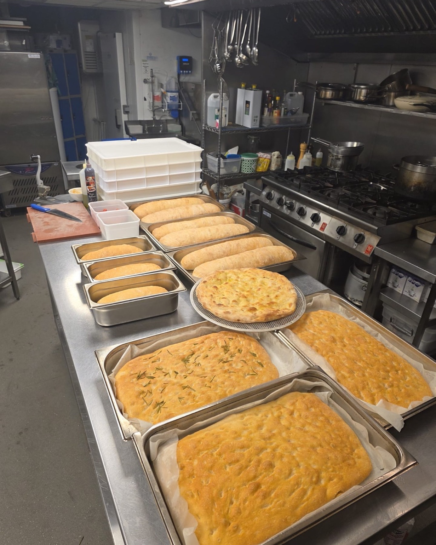 Focaccia and bread baked in-house